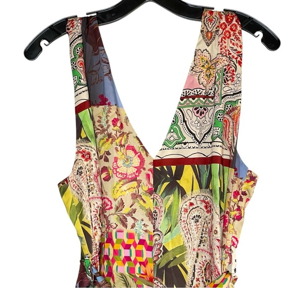 ZARA multicolor JUMPSUIT DRESS WITH presley PRINT Size Medium - Picture 6 of 16